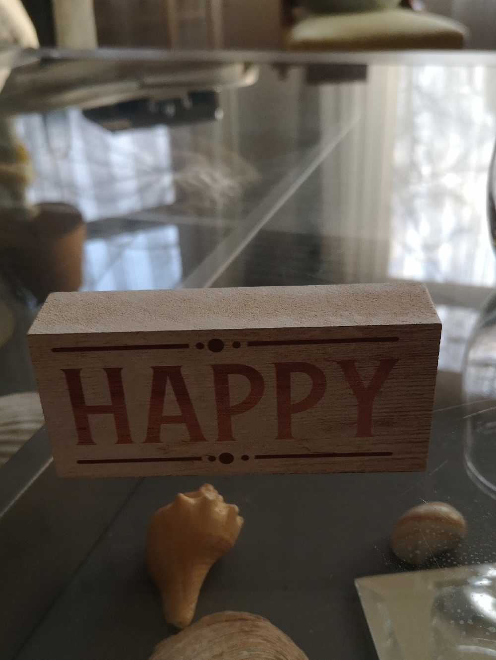 Wooden 'HAPPY' Decorative Block
